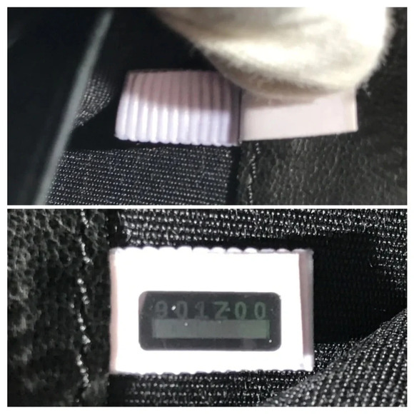 30. JIMMY CHOO Black Leather Zip Wallet With Chrome Star Studs. Missing charm. - Picture 9 of 14